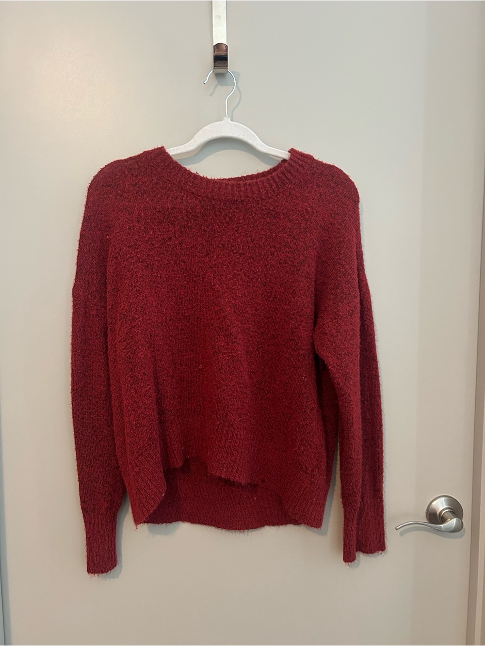 Cozy Red Crewneck Women's Sweater
